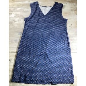 Boden Blue With Pink Floral Tank Dress 100% Cotton Women's 14L